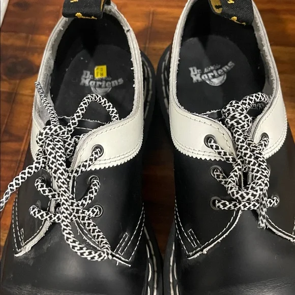 Dr Martens 1461 BEX SMOOTH CONTRAST LEATHER OXFORD BLACK WHITE SHOES 7 M / 8 W - Picture 8 of 13
